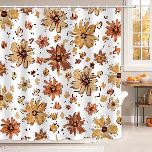 APROPHIC Duschvorhang Herbst 180 x 180cm, Orange Herbst Blumen Duschvorhänge Badevorhang, Vintage Farm Duschvorhang Badewanne, Wasserdicht Duschvorhänge Textil mit 12 Haken APROPHIC Duschvorhang Herbst 180 x 180cm, Orange Herbst Blumen Duschvorhänge Badevorhang, Vintage Farm Duschvorhang Badewanne, Wasserdicht Duschvorhänge Textil mit 12 Haken von APROPHIC