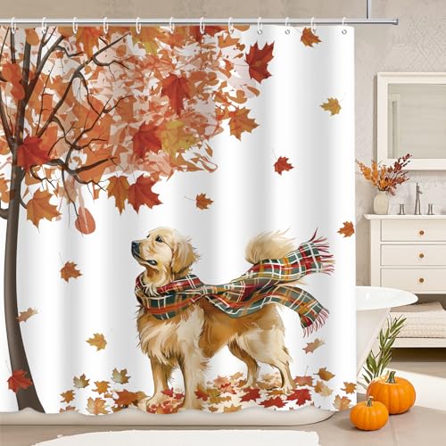 APROPHIC Duschvorhang Hund 180 x 180cm, Herbst Ahornblätter Duschvorhänge Badevorhang, Süßer Hunde Duschvorhang Badewanne, Wasserdicht Duschvorhänge Textil mit 12 Haken APROPHIC Duschvorhang Hund 180 x 180cm, Herbst Ahornblätter Duschvorhänge Badevorhang, Süßer Hunde Duschvorhang Badewanne, Wasserdicht Duschvorhänge Textil mit 12 Haken von APROPHIC