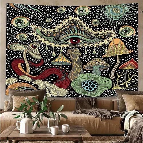 APROPHIC Wandteppich Pilz Wandbehang Wandtuch Schlafzimmer Wandteppich Natur Wandteppich für Das Wohnzimmer Zimmer Pilzdekoration 150x130 cm von APROPHIC