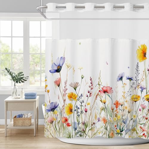 APROPHIC Wildflower Duschvorhang mit Snap-in-Futter, Aquarell Blumen Duschvorhänge, Durchsichtiger Netzoberteil, Gewichteter Saum, wasserdichte Stoff Blumen-Hotel-Badezim-Duschvorhang Set,181x188 cm APROPHIC Wildflower Duschvorhang mit Snap-in-Futter, Aquarell Blumen Duschvorhänge, Durchsichtiger Netzoberteil, Gewichteter Saum, wasserdichte Stoff Blumen-Hotel-Badezim-Duschvorhang Set,181x188 cm von APROPHIC