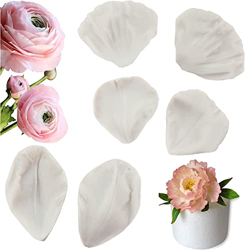 6 Stück BlüTen Fondant Silikonformen Rose Floral Silikonform BlüTen Fondant Fertig BlüTenblatt Silikonform Silikon BlüTenblatt Form Pfingstrose Silikonform Für Fondant Kuchendekoration Mohn von APRRMLIZW