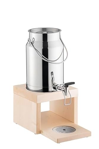 APS 10838 Milchdispenser -BRIDGE-, 39 x 22 cm, H: 45 cm, 5 Liter, 18/8 Edelstahl, Ahorn, massiv von APS