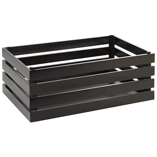 APS 11723 Holzbox -SUPERBOX-, 55,5 x 35 cm, H: 20 cm, Akazienholz, schwarz, passend zu GN 1/1 von APS