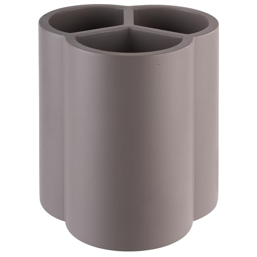 APS 11750 Besteckbehälter ELEMENT, Beton, 13 x 13 cm, Höhe 14,5 cm, möbelschonende Unterseite, 3 Fächer, grau von APS