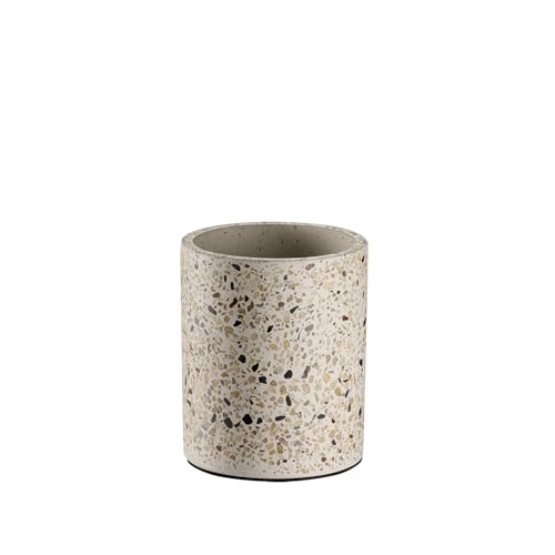 APS 11760 Besteckbehälter „Terrazzo“ - Hochwertiger Behälter aus Beton mit Bodeneinlage aus Silikon zum Schonen der Messerspitzen und möbelschonender Unterseite von APS