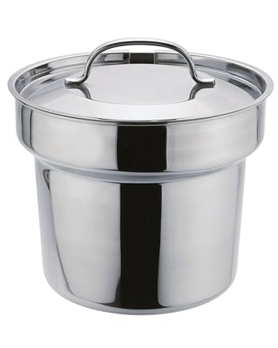 APS 12244 Bain-Marie Topf, inkl. Deckel und Löffelaussparung, Edelstahl, Ø 20 cm, Höhe 18 cm, 4,5 Liter von APS