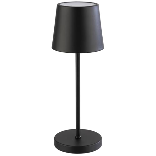 APS 17026 "MERLE MINI Kabellose USB-C Tischleuchte, Fartemperatur und Helligkeit einstellbar, spritzwasssergeschützt IP 54, inkl. Dockinstation und Fernbedienung, schwarz von APS