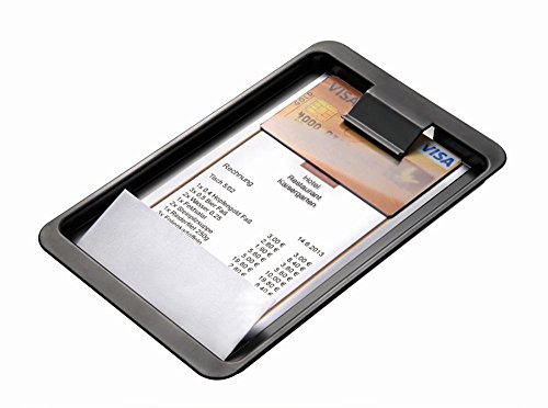 APS 30108 Schwarzes Kunststoff Rechnungs-Tablett mit Clip, 20 x 12 x 0,5 cm von APS