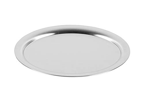 APS 30112 Serviertablett „Kaffeehaus“, klassisches Wiener Kaffeehaus Tablett, Edelstahl Tablett, matt poliert, oval, Rand eingerollt, 26,5 x 19 cm, 1 cm Höhe von APS