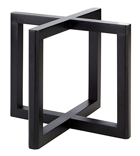 APS 33281 WOOD Akazienholz Buffet-Ständer, 20 x 20 x 17, 5 cm, Schwarz von APS
