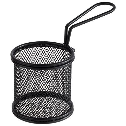 APS 40624 Servier-Frittierkorb SNACKHOLDER, Snackkorb, Edelstahl, Ø 8 cm, schwarz von APS