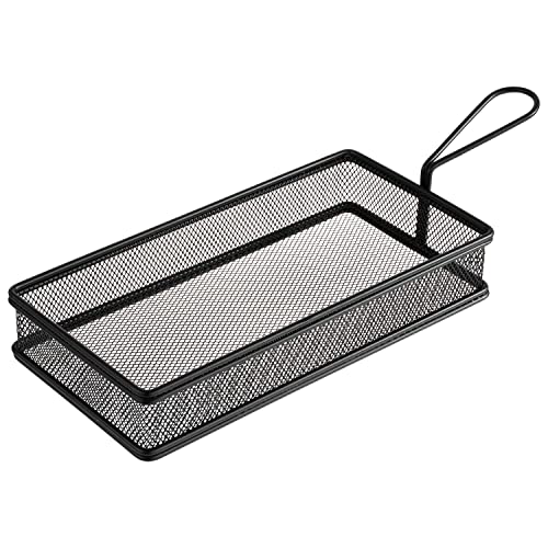 APS 40629 Servier-Frittierkorb SNACKHOLDER, Snackkorb, Edelstahl, 26 x 13 x 5 cm, schwarz von APS