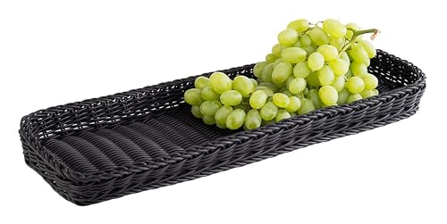 APS 50913 Korb "PROFI LINE", 60 x 20 cm, Höhe 5 cm, Polypropylen, Bäcker-Maß, schwarz von APS
