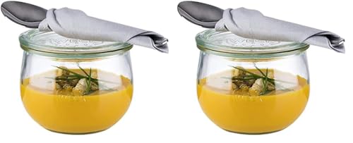 APS 6er-Set Original WECK Gläser 580 ml mit Deckel - Ø 11 cm/Höhe 9 cm/Tulpenform (Packung mit 2) von APS