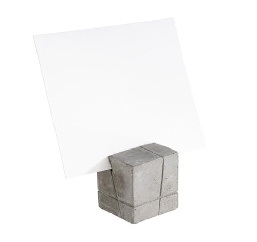 APS 71493 4er-Set Kartenhalter, Fotohalter, inkl. 15 weißen und 15 schwarzen Beschriftungskarten, 3 x 3 x 3 cm, Beton von APS
