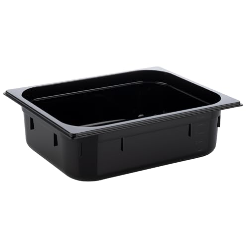 APS 82065 GN 1/2 Behälter, Gastronormbehälter aus Polycarbonat, Abmessungen 325 x 265 mm/Höhe 100 mm/Volumen 5,9 Liter, schwarz von APS