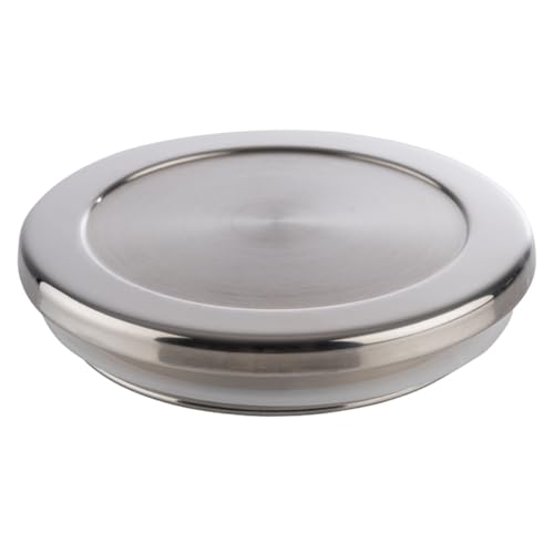 APS 82360 Deckel für Weck-Gläser, Deckel mit Silikondichtung, passend für Gläser mit Ø 10,5 cm, Höhe 2 cm, Edelstahl 18/8 (passend zu 82346 + 82347) von APS