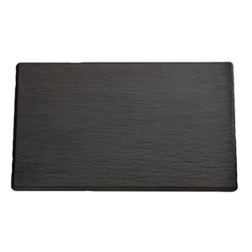 APS 83955 GN 1/1 Tablett Slate, 53 x 32,5 cm, Höhe 1 cm, Melamin, schwarz, Schieferlook, mit Antirutsch-Füßchen von APS