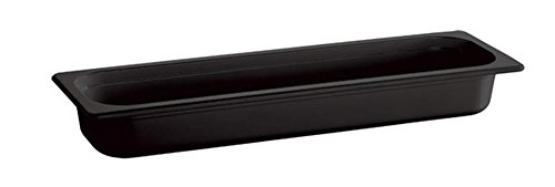 APS 84308 GN 2/4 Behälter ECO LINE, 53 x 16,2 cm, Tiefe 100 mm, 4,3 Liter, Melamin, schwarz von APS