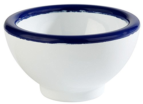 APS 84490 Schale ENAMEL LOOK, Ø 5,5 cm, Höhe 4 cm, Melamin, weiß mit blauem Rand von APS