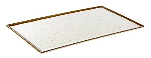 APS 84519 GN 1/1 Tablett Stone Art, 53 x 32,5 cm, Höhe 1,5 cm, Melamin, Creme/weiß von APS