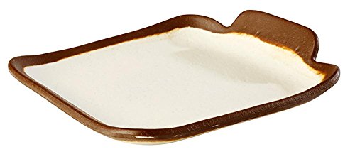 APS 84567 Teller CROCKER, 14 x 13 cm, Höhe 2,5 cm, Melamin, creme mit braunem Rand von APS