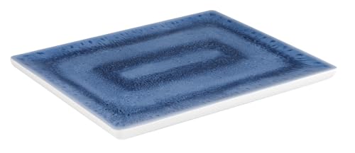 APS 84671 GN 1/2 Tablett BLUE OCEAN, 32,5 x 26,5 cm, Höhe 2 cm, Melamin, blau/weiß, Antirutsch-Füße von APS