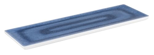 APS 84673 GN 2/4 Tablett BLUE OCEAN, 53 x 16,2 cm, Höhe 2 cm, Melamin, blau/weiß, Antirutsch-Füße von APS