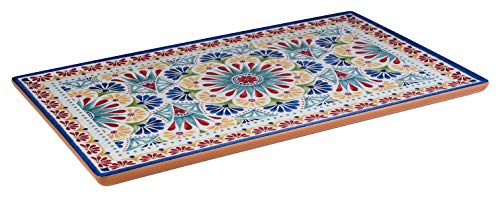 APS 84680 GN 1/1 Tablett "ARABESQUE", 53 x 32,5 cm, Höhe 2 cm, Melamin, Dekor/Terracottaoptik, Antirutsch-Füße von APS