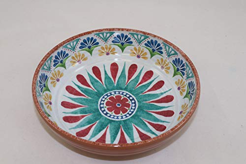 APS 84689 Schale „Arabesque“, Melamin Schale 20,5 cm Durchmesser, Höhe 5,5 cm, Innen Dekor: Spanisches Design, Außen Dekor: Terrakottaoptik, 1,1 Liter von APS