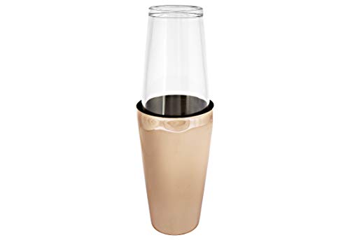 APS 93201 Boston Shaker, Set Becher (700 ml) und Glas (400 ml), Ø 9 x 30 cm, Edelstahl antik von APS