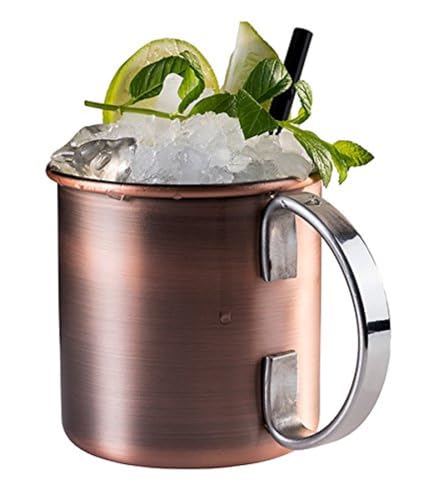 APS 93322 Becher MOSCOW MULE, Ø 9 cm, Höhe 9 cm, 0,45 Lister, Edelstahl, Antik-Kupfer-Look von APS