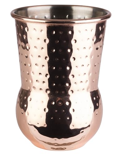 APS 93337 Becher JULEP MUG, Cocktailbecher, 400 ml, Hammerschlag Oberfläche, Edelstahl, Kupfer-Look von APS