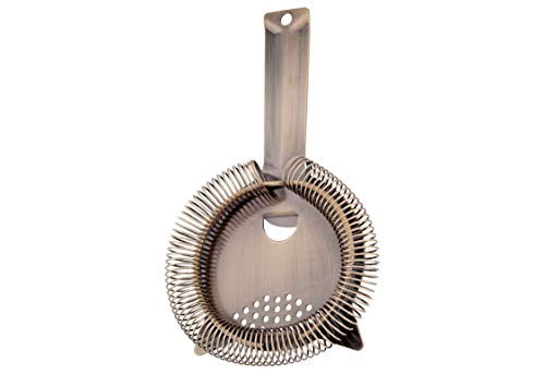 APS 93347 Barsieb mit abnehmbarer Spiralfeder, hochwertiges Sieb passend für alle Gläser und Shaker, lebensmittelecht, Ø 9 x 9 cm, Kupfer antik von APS