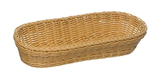 APS Baguette Korb, oval "PROFI LINE" - Körbchen, Flechtkorb aus Polypropylen - Abmessungen: 28 x 16 cm / Höhe: 8 cm / Farbe: Beige von APS
