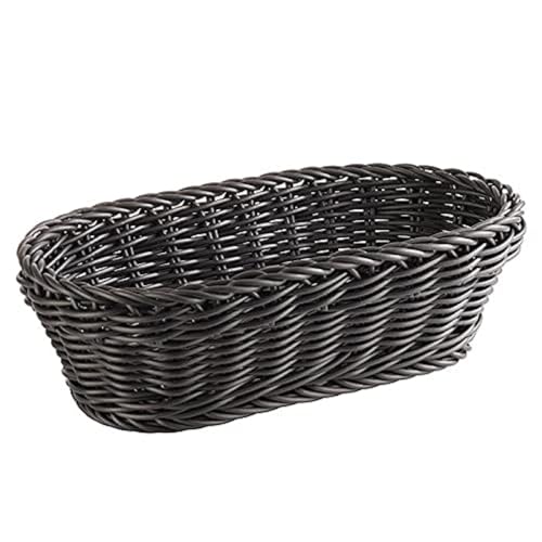 APS Baguette Korb, oval "PROFI LINE" - Körbchen, Flechtkorb aus Polypropylen - Abmessungen: 28 x 16 cm / Höhe: 8 cm / Farbe: Schwarz von APS