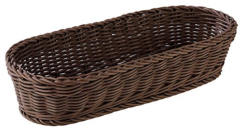 APS Baguette Korb, oval "PROFI LINE" - Körbchen, Flechtkorb aus Polypropylen - Abmessungen: 40 x 16 cm / Höhe: 8 cm / Farbe: Dunkelbraun von APS