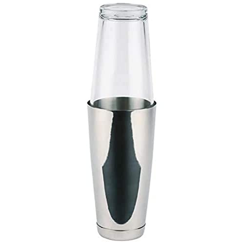 APS Boston Shaker, 700 ml Becher + 400 ml Glas, lebensmittelecht, spülmaschinenfest, edler Cocktailshaker, Edelstahl poliert von APS