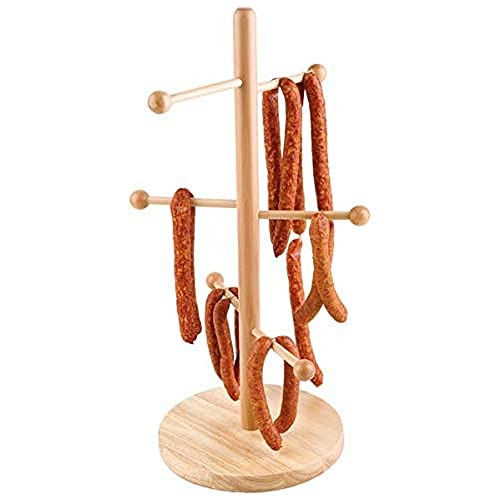 APS Brezel- oder Wurstständer - Verkaufsständer Buchen-Holz versiegelt, bestens geeignet für die Präsentation von Brezeln, Würstchen, etc., Fuß Ø 22 cm, Höhe 50cm von APS