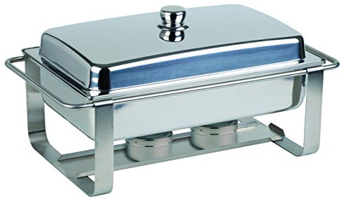 APS Chafing Dish „Caterer Pro“ - Premium Speisenwärmer, einem Wasserbecken, 2 Brennpastenbehälter und einem Deckel von APS