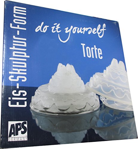 APS Eis-Skulptur -Torte- 2-tlg. Form, Kusto-transp. ca. 28 x 28 x 15,5 cm mit Wasser füllen und 24 Std. ins Gefrierfach legen Wiederverwendbar von APS