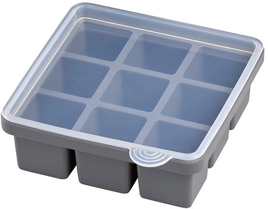 APS Eiswürfelform, (Set 2-tlg), inkl. transparentem Deckel, 4x4x4 cm, für bis zu 9 Eiswürfel von APS
