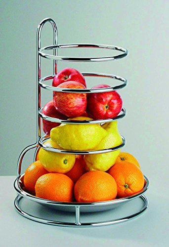 APS 33235 Etagere "Fruits Buffet", Etagentablett, hochglanzpoliert, Edelstahl-Schale herausnehmbar, 27,5 x 28 cm, Höhe 37,5 cm von APS