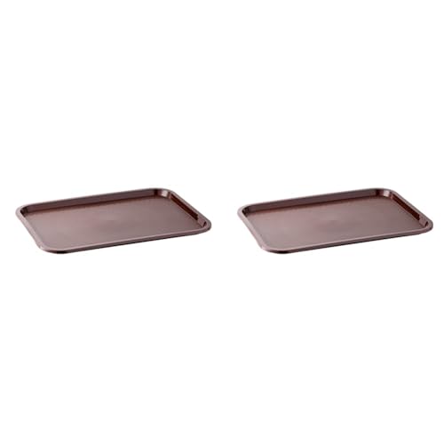 APS Fast Food-Tablett, bruchsicheres und spülmaschinenfestes Serviertablett, Made in Germany, 35 x 27 cm, Höhe 2 cm, braun (Packung mit 2) von APS