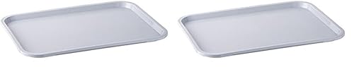 APS Fast Food-Tablett, bruchsicheres und spülmaschinenfestes Serviertablett, Made in Germany, 35 x 27 cm, Höhe 2 cm, grau (Packung mit 2) von APS