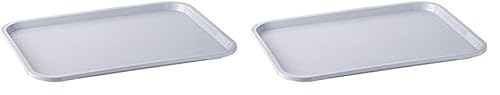 APS Fast Food-Tablett, bruchsicheres und spülmaschinenfestes Serviertablett, Made in Germany, 41 x 30,5 cm, Höhe 2 cm, grau (Packung mit 2) von APS