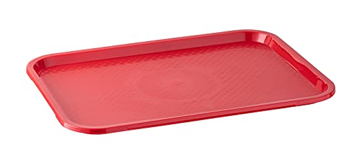 APS Fast Food-Tablett, bruchsicheres und spülmaschinenfestes Serviertablett, Made in Germany, 41 x 30,5 cm, Höhe 2 cm, rot von APS