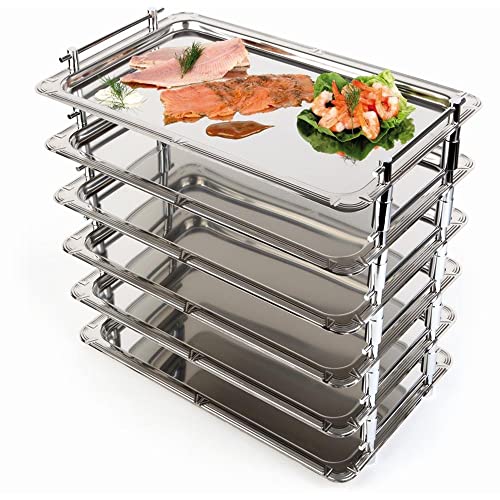 APS GN 1/1 System-Tablett Profi Line, Tablett aus Edelstahl 18/10, stapelbares, verschraubbares Tablett-System, hochglanzpolierter Dekorrand, massive Griffe verchromt, 32,5 x 53 cm, 5,5 cm Höhe APS GN 1/1 System-Tablett Profi Line, Tablett aus Edelstahl 18/10, stapelbares, verschraubbares Tablett-System, hochglanzpolierter Dekorrand, massive Griffe verchromt, 32,5 x 53 cm, 5,5 cm Höhe von APS