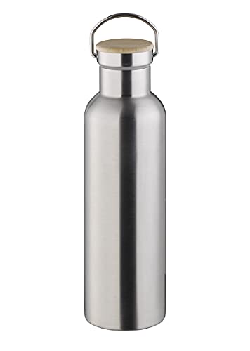 APS 66906 Hochwertige langlebige Edelstahl Isolierflasche/Trinkflasche mit 750 ml inkl. Tragebügel und Ersatzdichtung/auslaufsichere doppelwandige Getränkeflasche für Kinder, Freizeit & Erwachsene von APS