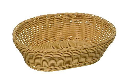 APS Korb, oval "PROFI LINE" - Körbchen, Flechtkorb aus Polypropylen - Abmessungen: 25 x 19 cm/Höhe: 6,5 cm/Farbe: Beige von APS